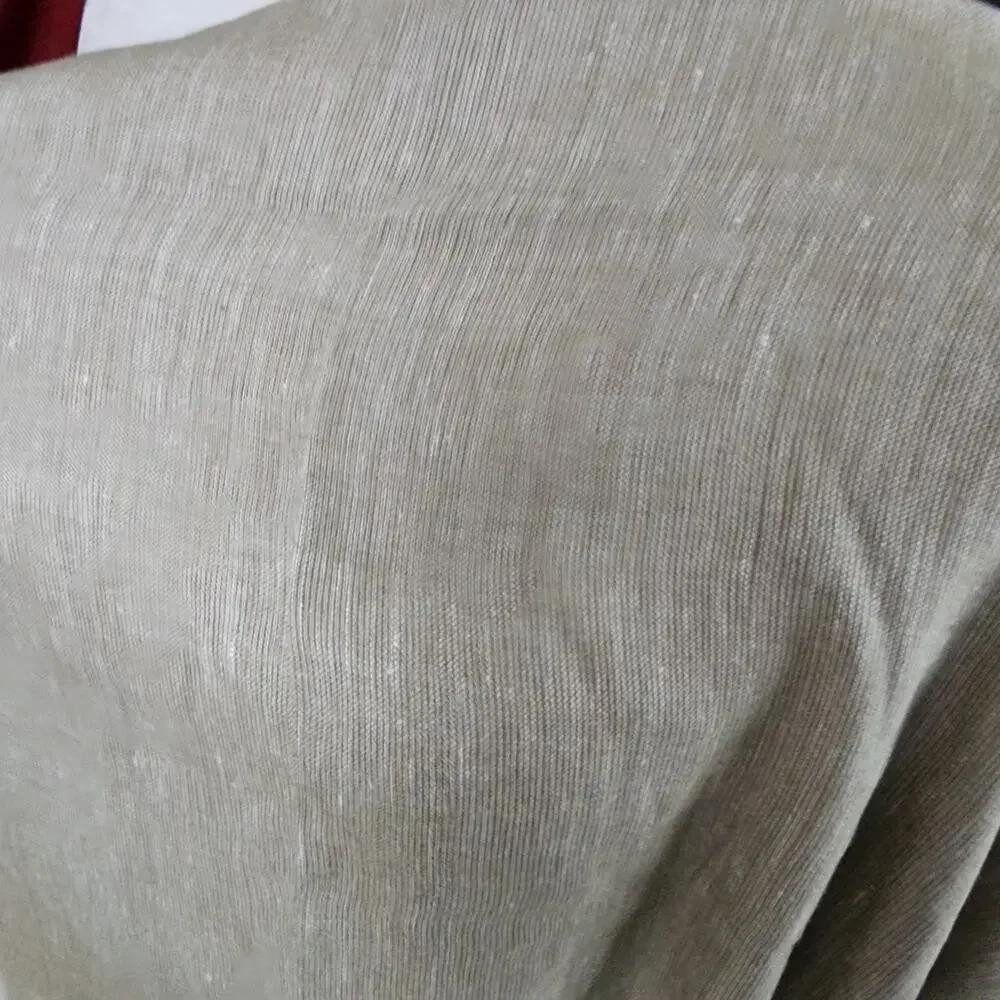 NWT $89 Saldarini 1882 Linen Viscose Knit Big Scarf Sage Green Fringed